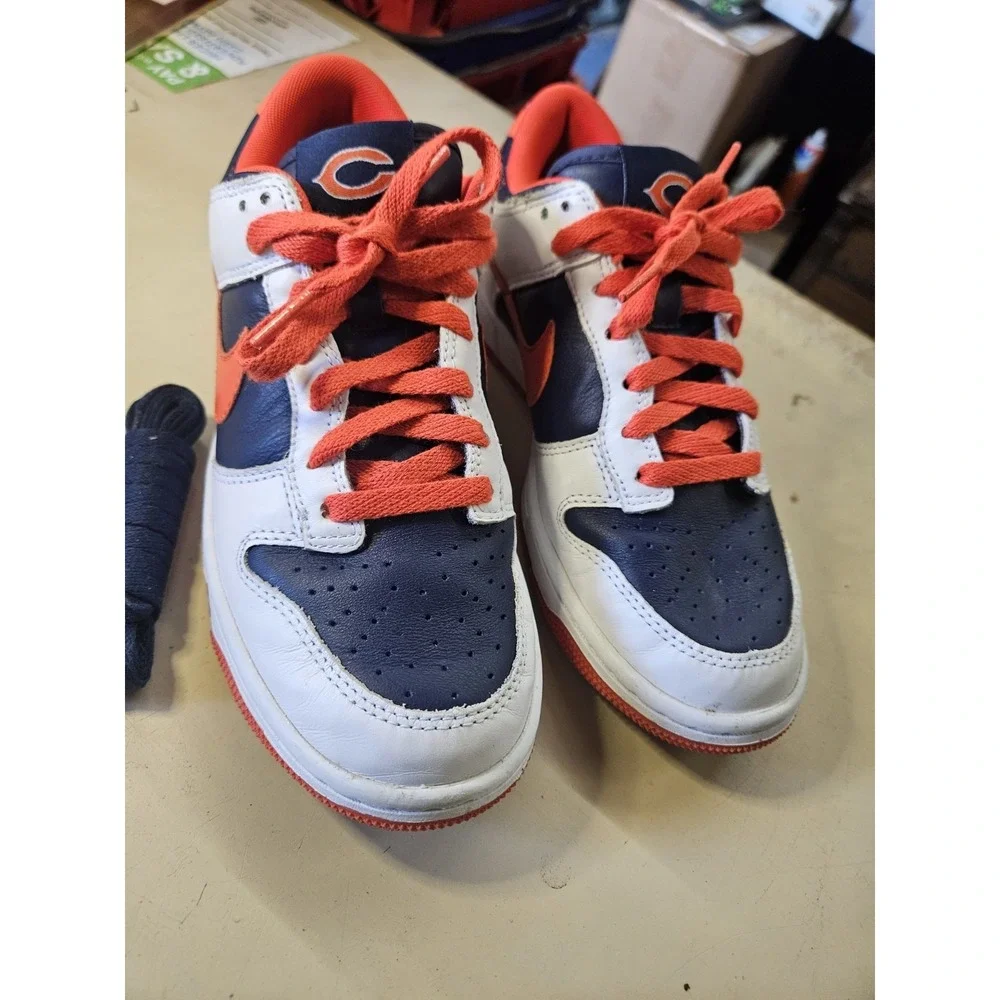NIKEID BEARS THEME Sz 7.5 Lace-Up Athletic Colorblock Sneakers Blue White Orange